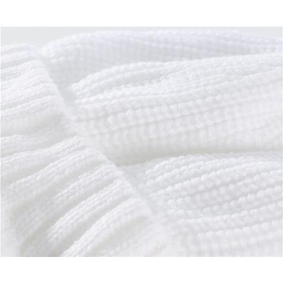 Men's Winter Hat Thick Knit Beanie Cap White - Picture 4 of 7